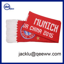 High Quality Custom Design Wholesale Acrylic Jacquard Knitted World Cup Soccer Football Fan Scarf